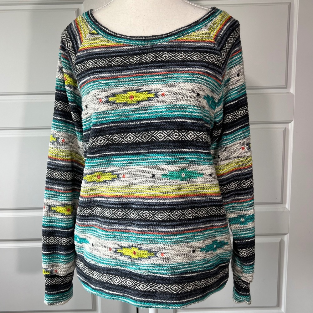 Ariat Aztec Print Pullover Sweater Western Bohemian Colorful‎ Small